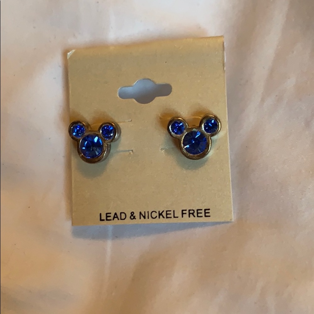 Disney Mickey Mouse Blue Rhinestone Studs